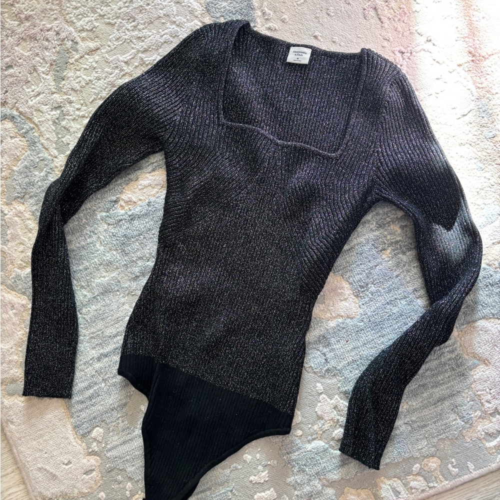 Abercrombie & Fitch Black Sparkle Knit Bodysuit